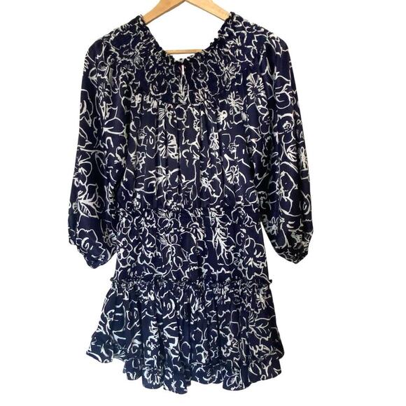MISA LOS ANGELES Darla Off the Shoulder Floral Ruffle Mini Dress, Size Medium - Picture 4 of 12